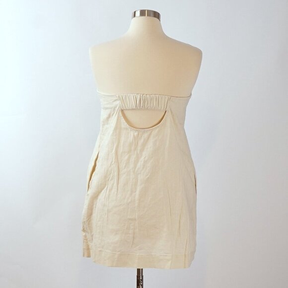 Free People Cotton-Linen Strapless Mini Dress - Size Medium - NWT - Picture 5 of 8